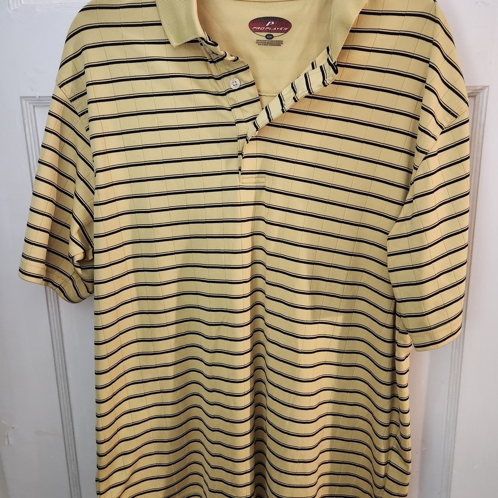 Pro Player Yellow Polo with Black Stripes